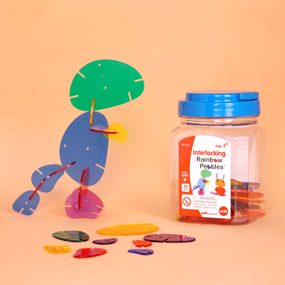 透明彩虹鵝卵石雪花片-罐裝 (50125J)