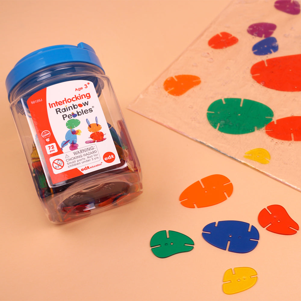 透明彩虹鵝卵石雪花片-罐裝 (50125J)